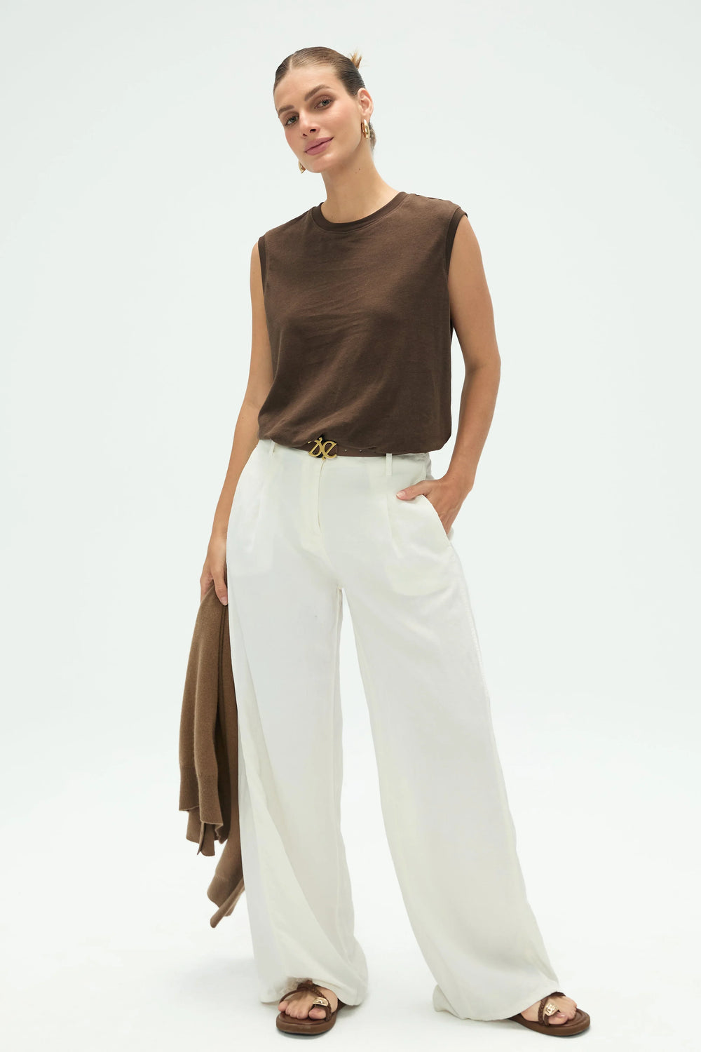 Women’s Cotton Linen Tank - Espresso