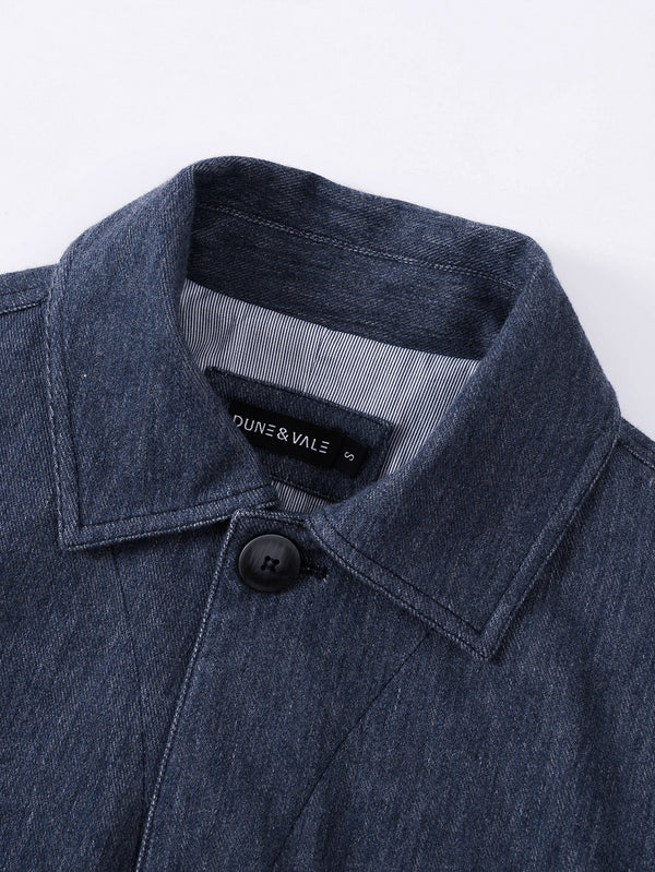 Men’s Utility Denim Overshirt Jacket - Indigo Rinse