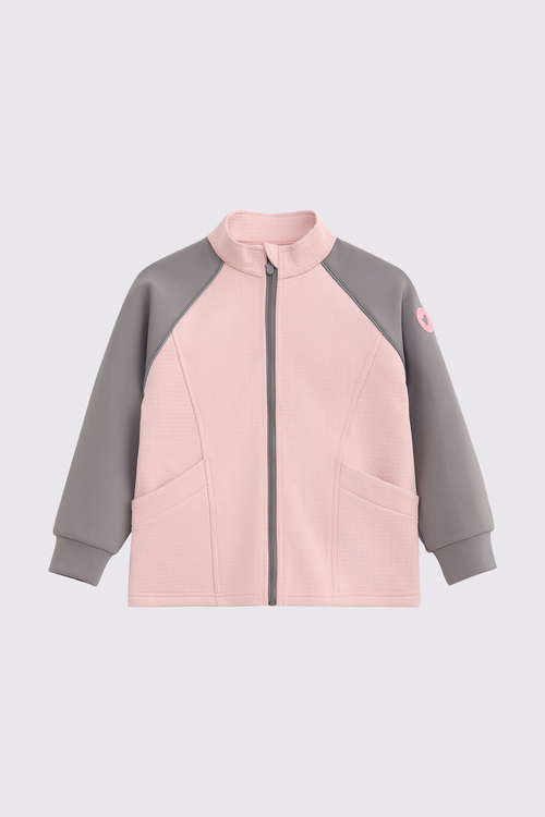 Girls Grid-Fleece Windproof Jacket