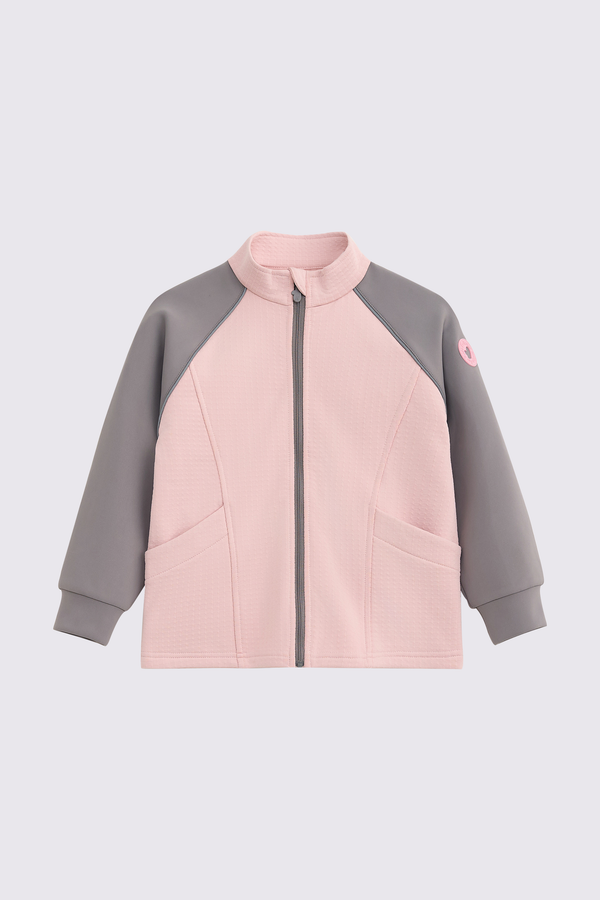 Grid-Fleece Windproof Jacket Girls