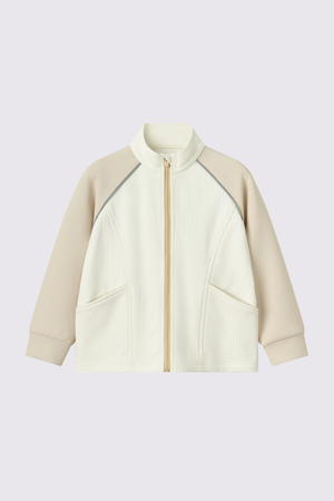 Grid-Fleece Windproof Jacket Girls
