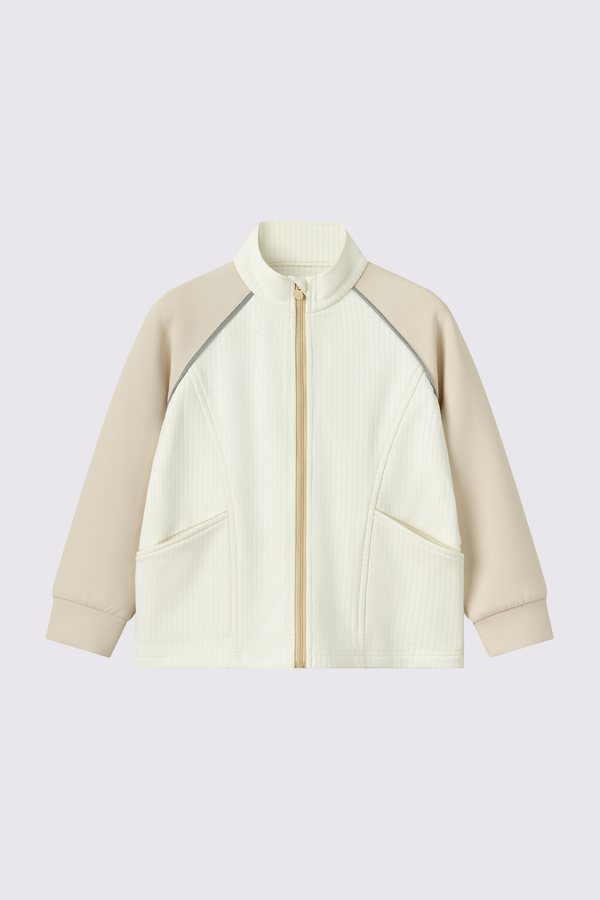Grid-Fleece Windproof Jacket Girls