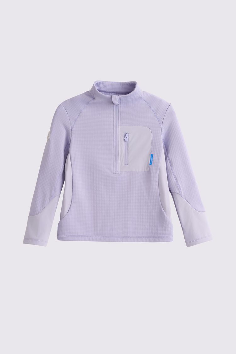 Girls Quick-Dry Grid Fleece Pullover