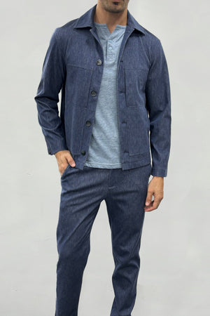 Men’s Utility Denim Overshirt Jacket - Indigo Rinse