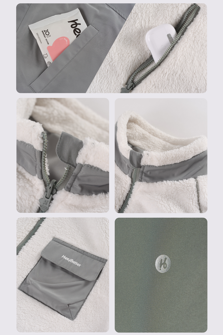 Reversible Cozy Fleece Jacket - Classic White