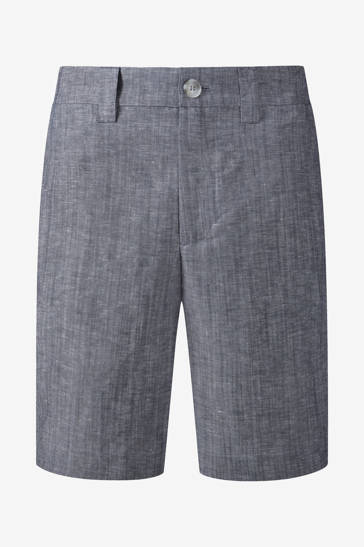 Men’s Linen-Blend Tailored Shorts - Heather Grey