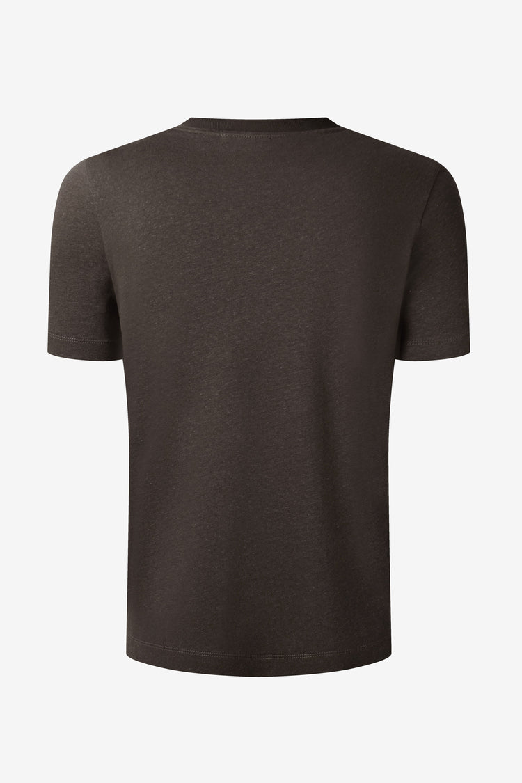 Men’s Cotton Linen Crewneck Tee - Espresso