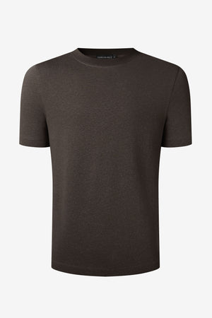 Men’s Cotton Linen Crewneck Tee - Espresso