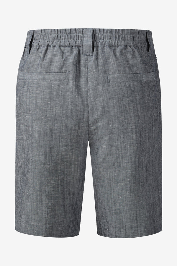 Men’s Linen-Blend Tailored Shorts - Heather Grey