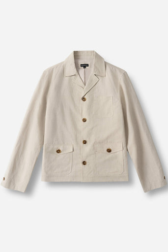 Men’s Linen-Blend Safari Jacket - Driftwood Beige