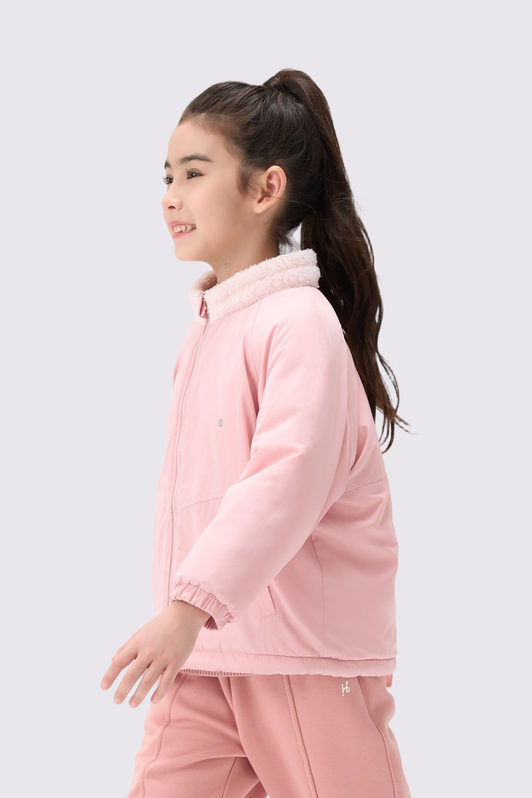 Girls Cozy Reversible Fleece Jacket