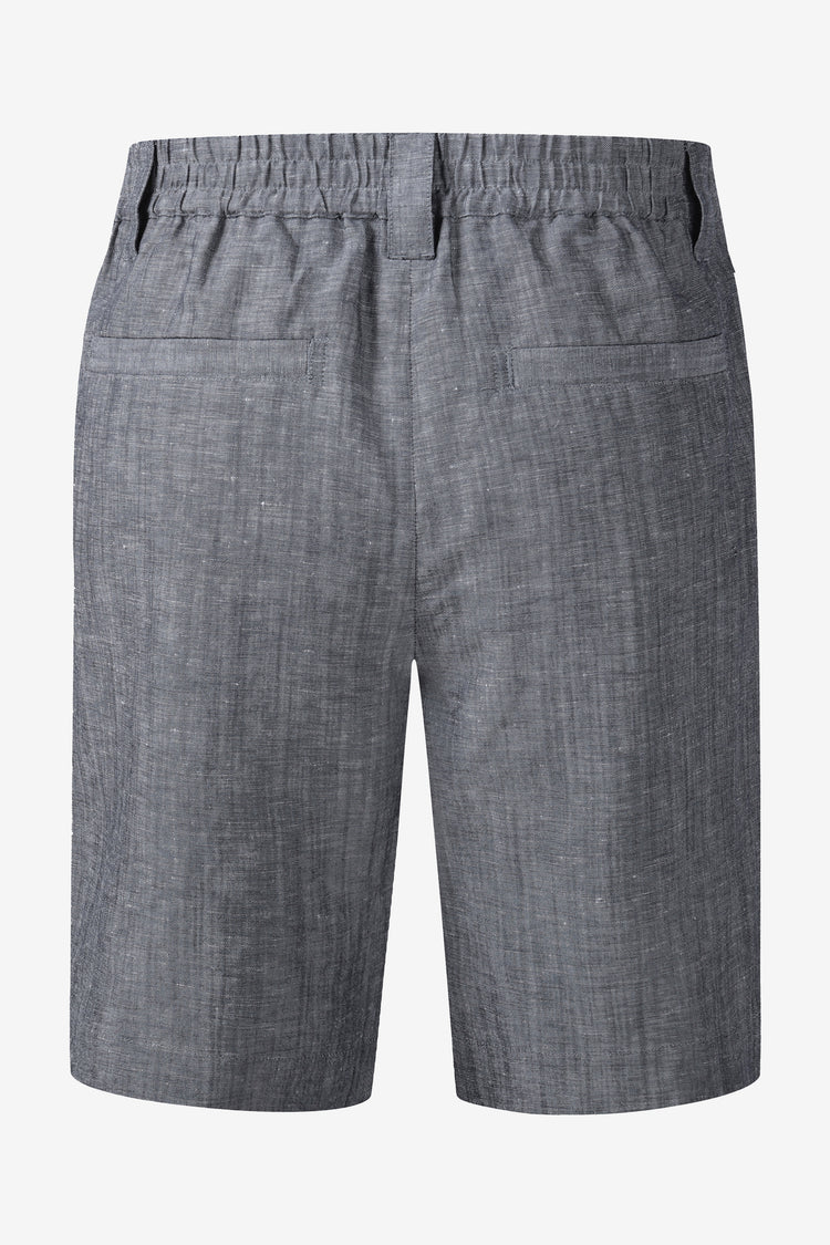 Men’s Linen-Blend Tailored Shorts - Heather Grey