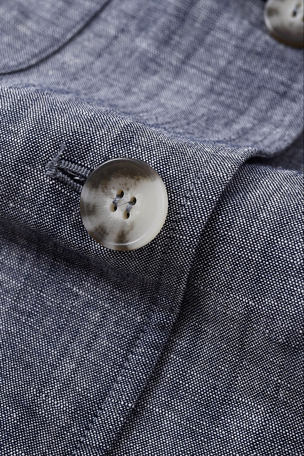 Men’s Linen-Blend Safari Jacket - Heather Grey