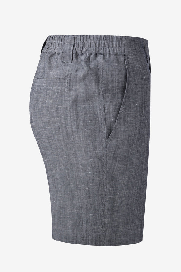 Men’s Linen-Blend Tailored Shorts - Heather Grey
