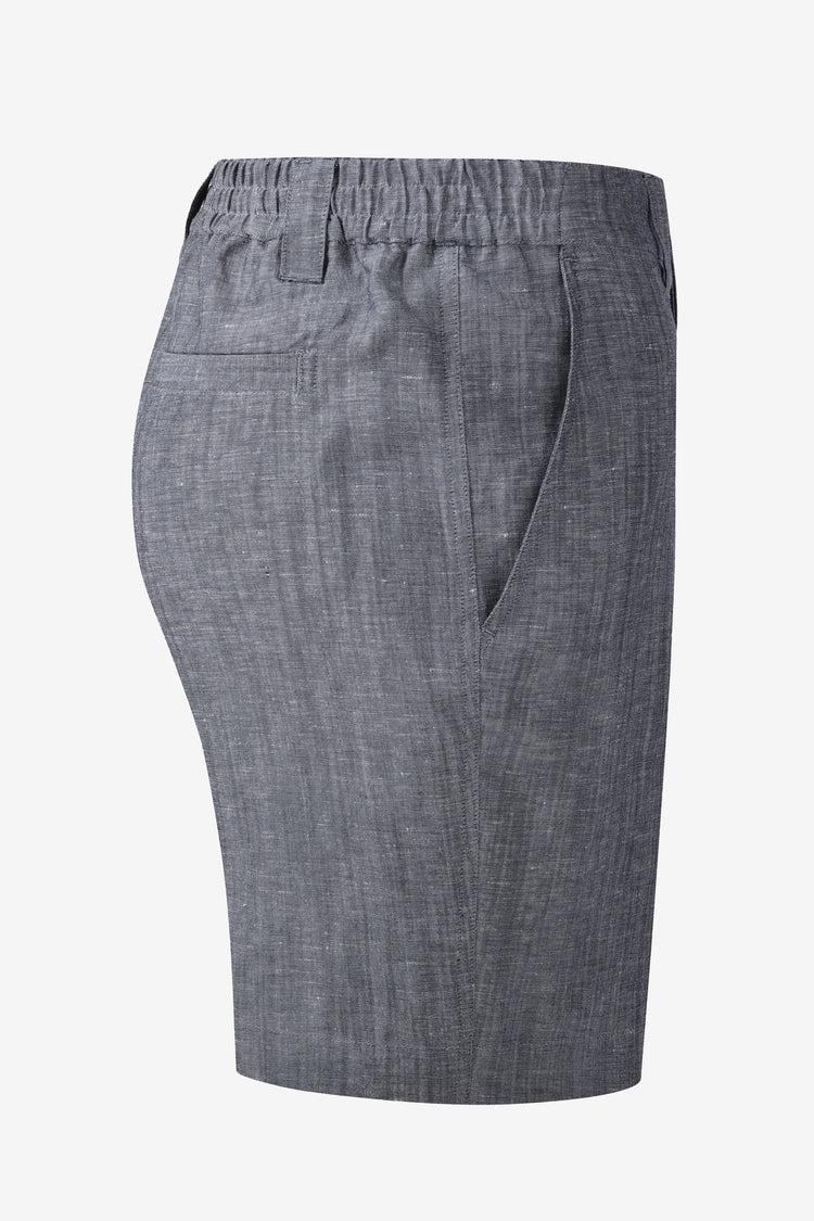 Men’s Linen-Blend Tailored Shorts - Heather Grey