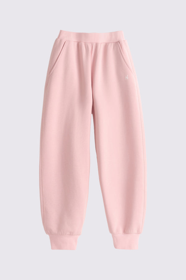 Girls pink sweatshirt jogger set with sneakers