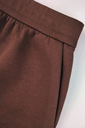 The Fleece Skort - Chestnut Brown
