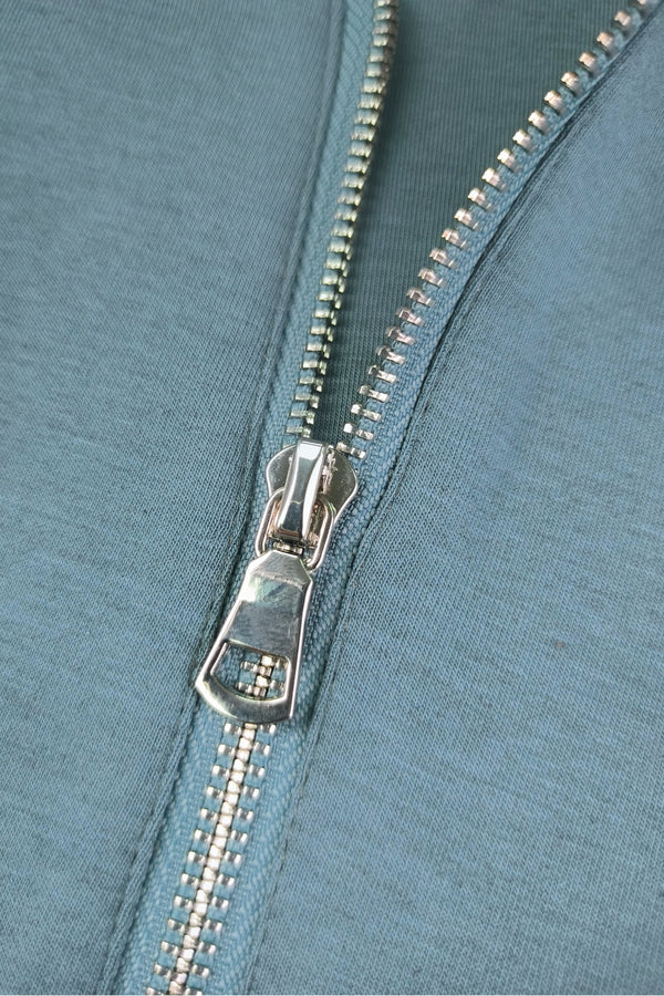 The Half-Zip Fleece Hoodie - Slate Blue