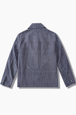 Men’s Linen-Blend Safari Jacket - Heather Grey
