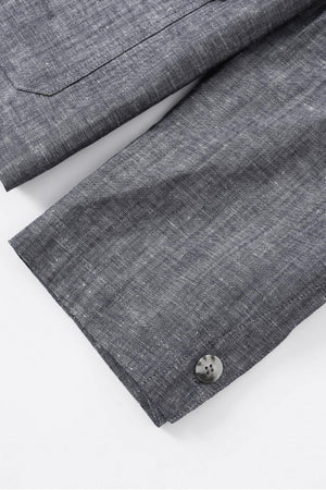 Men’s Linen-Blend Safari Jacket - Heather Grey