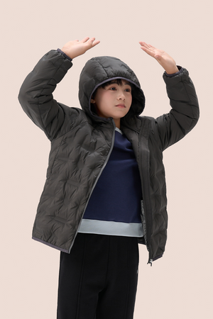 Lightweight Goose Down Hooded Coat Boys