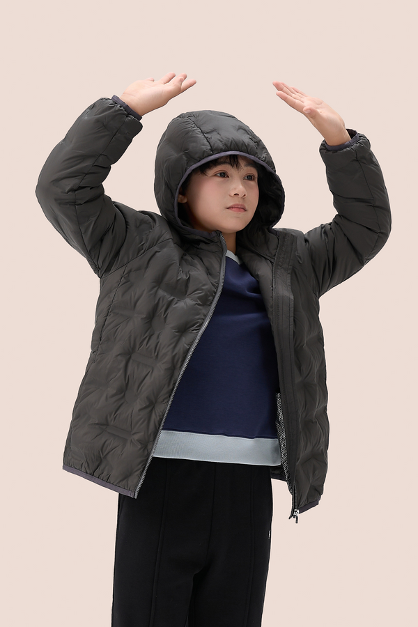 Lightweight Goose Down Hooded Coat Boys