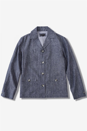 Men’s Linen-Blend Safari Jacket - Heather Grey