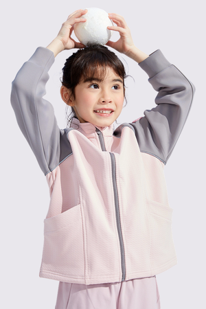 Grid-Fleece Windproof Jacket Girls