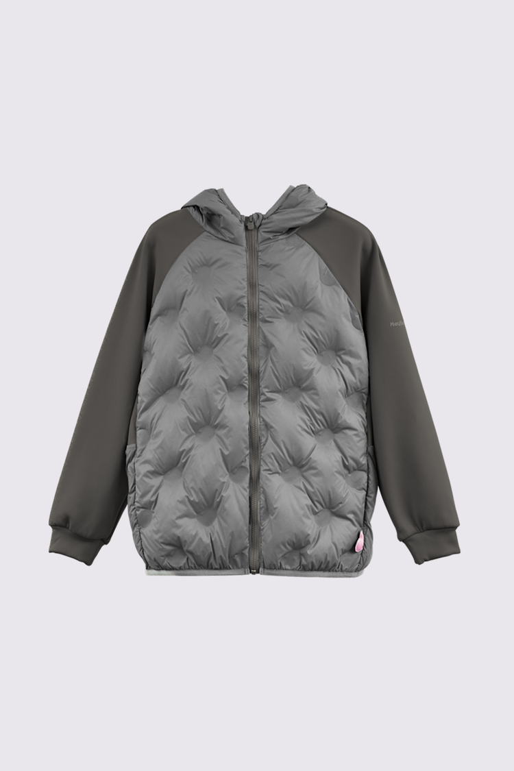 Colorblock Down Jacket - Slate Grey