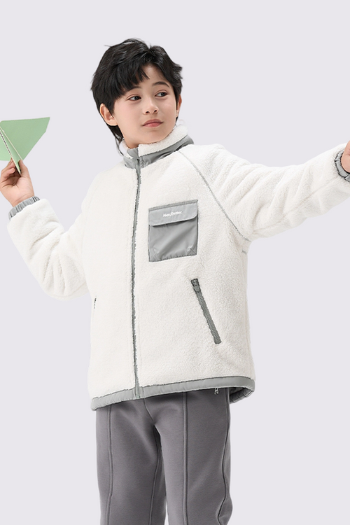 Reversible Cozy Fleece Jacket - Classic White