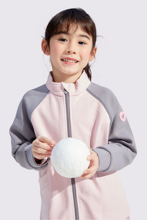 Grid-Fleece Windproof Jacket Girls