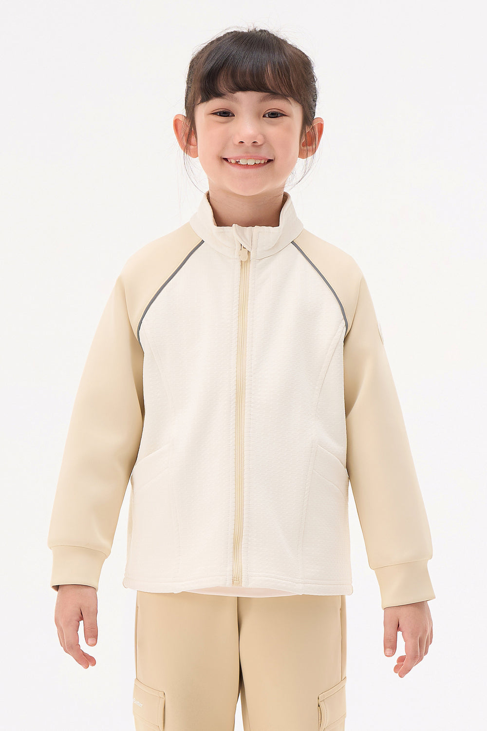 Grid-Fleece Windproof Jacket Girls