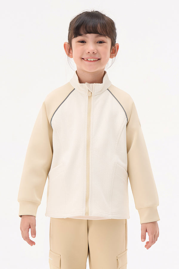 Grid-Fleece Windproof Jacket Girls