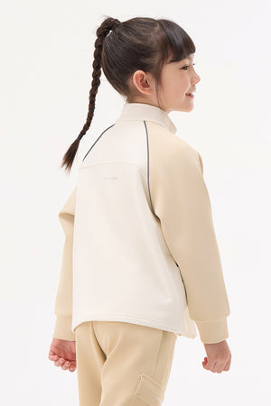 Grid-Fleece Windproof Jacket Girls