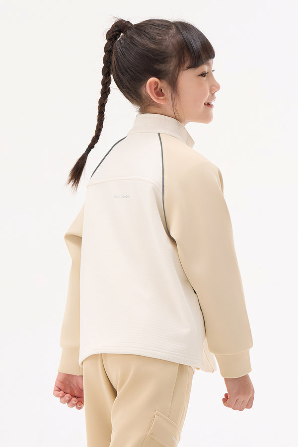 Grid-Fleece Windproof Jacket Girls