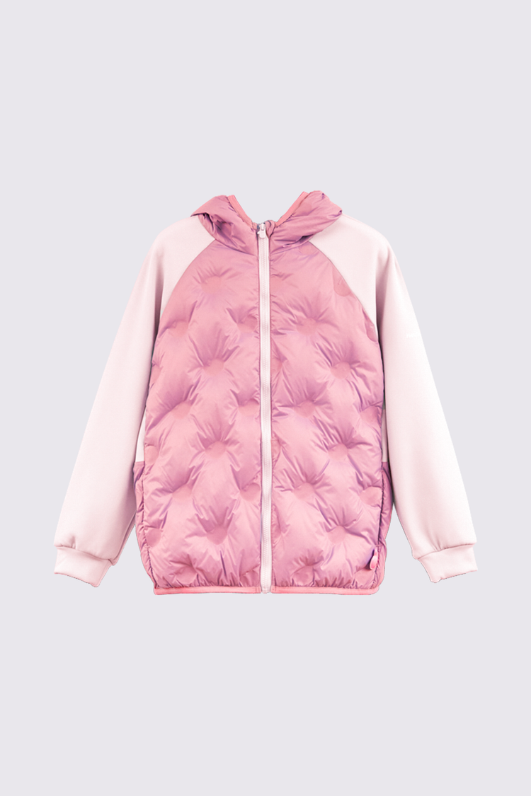 Colorblock Down Jacket - Dusty Rose