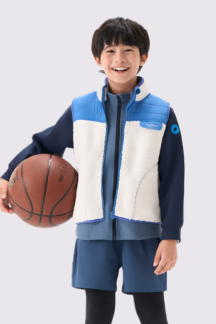 Boys Grid-Fleece Windproof Jacket