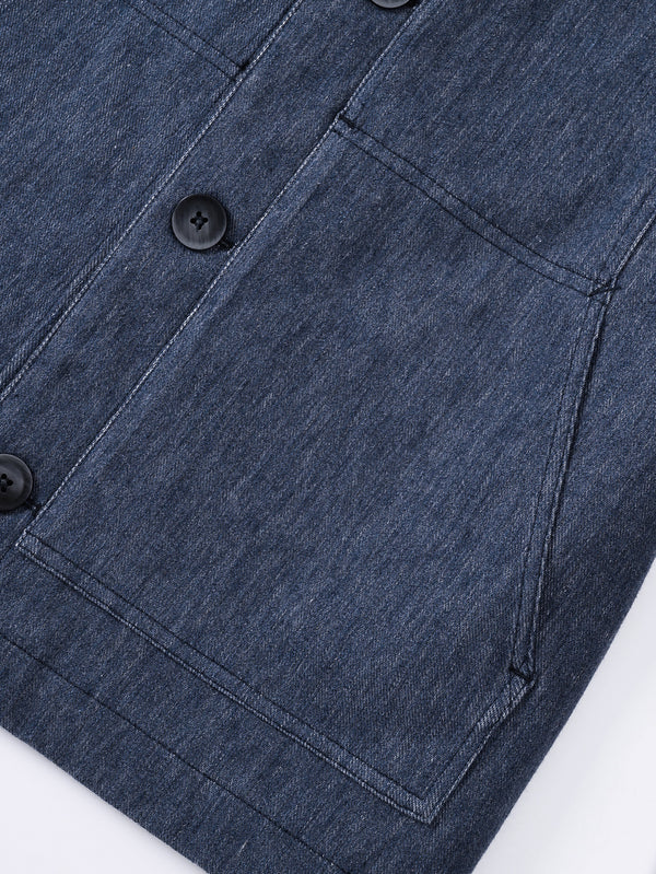 Men’s Utility Denim Overshirt Jacket - Indigo Rinse