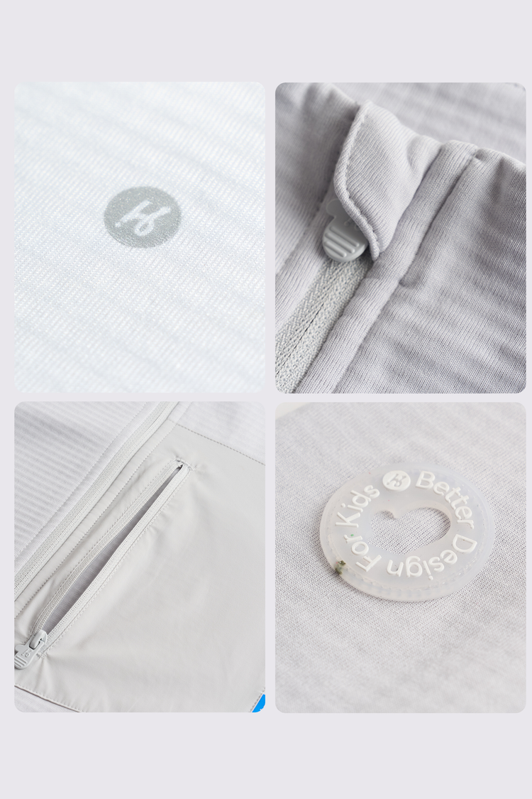 Quick-Dry Grid Fleece Pullover - Light Grey