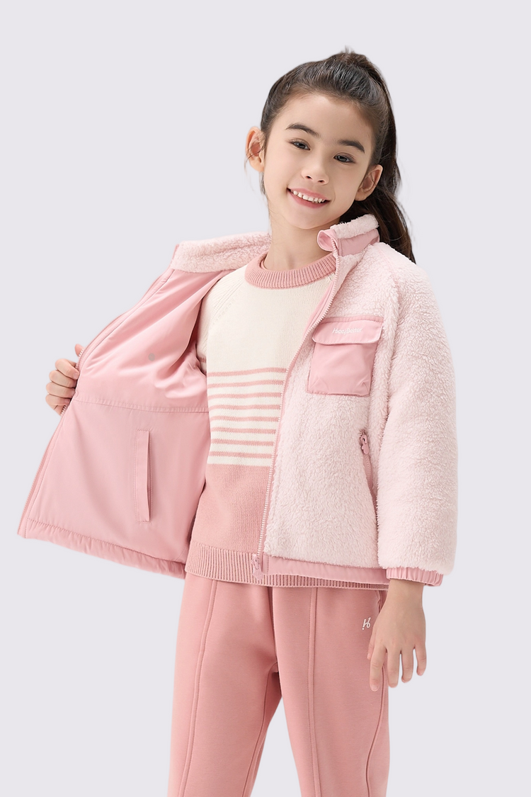 Girls Cozy Reversible Fleece Jacket
