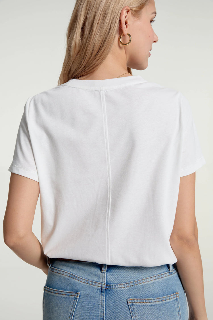 Women’s Lace-Trim Pocket Tee - FAMILYWEAR