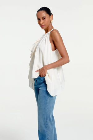 Women’s Asymmetrical Ruffle Halter Top - FAMILYWEAR