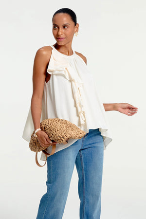 Women’s Asymmetrical Ruffle Halter Top - FAMILYWEAR