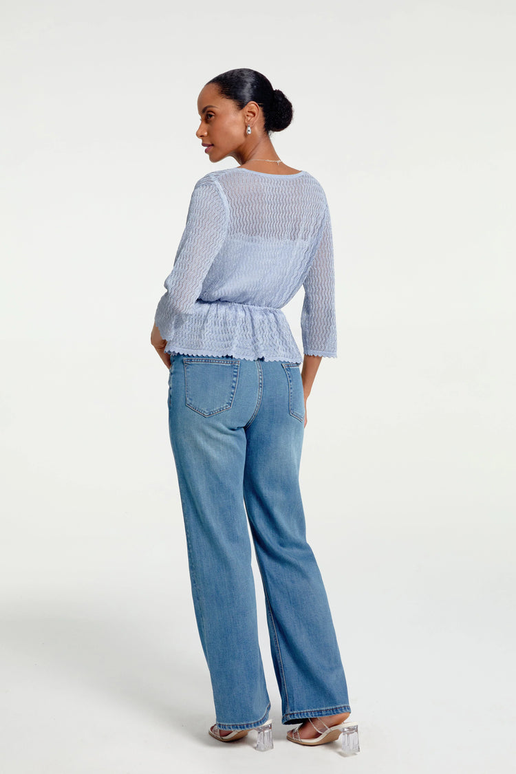 Women’s Textured Peplum Tie-Front - FAMILYWEAR