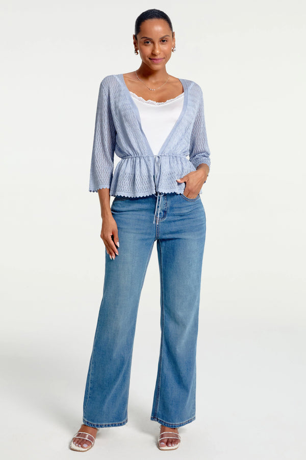 Women’s Textured Peplum Tie-Front - FAMILYWEAR