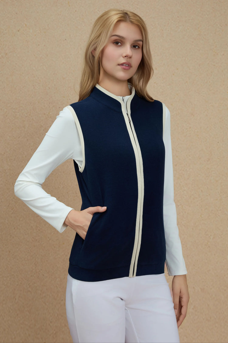 Women’s Zip-Front Vest - Midnight Navy