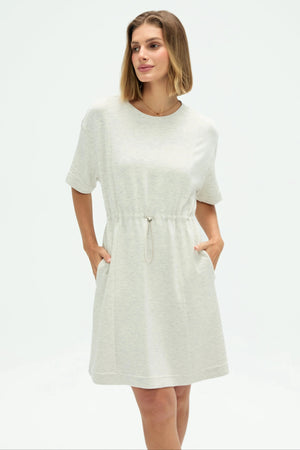 Women’s Cinched T-Shirt Dress - Heather Mist
