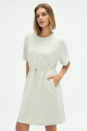 Women’s Cinched T-Shirt Dress - Heather Mist