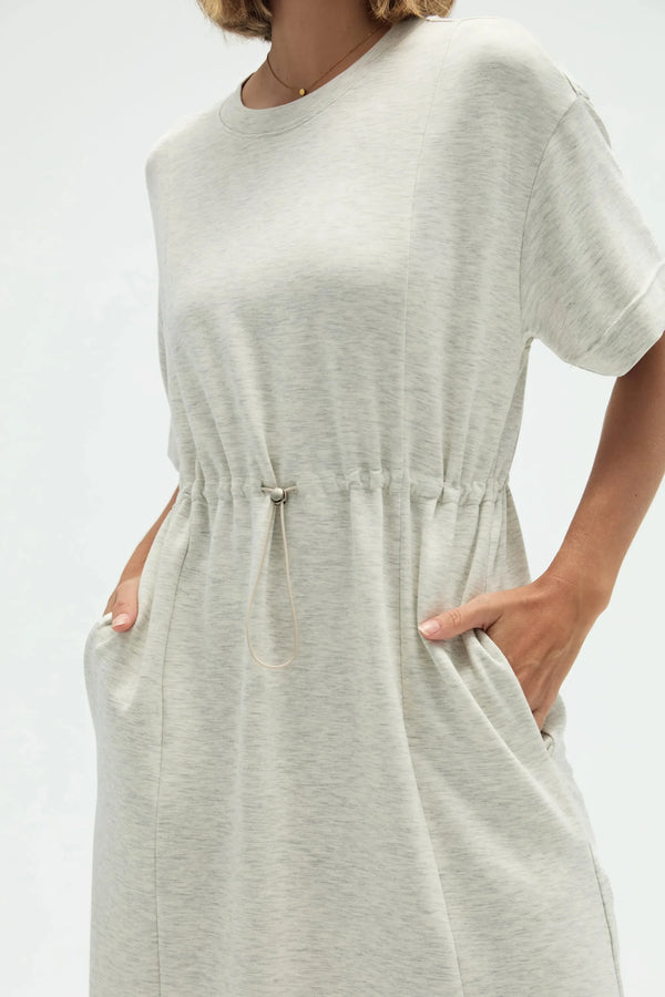 Women’s Cinched T-Shirt Dress - Heather Mist