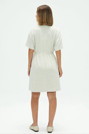 Women’s Cinched T-Shirt Dress - Heather Mist